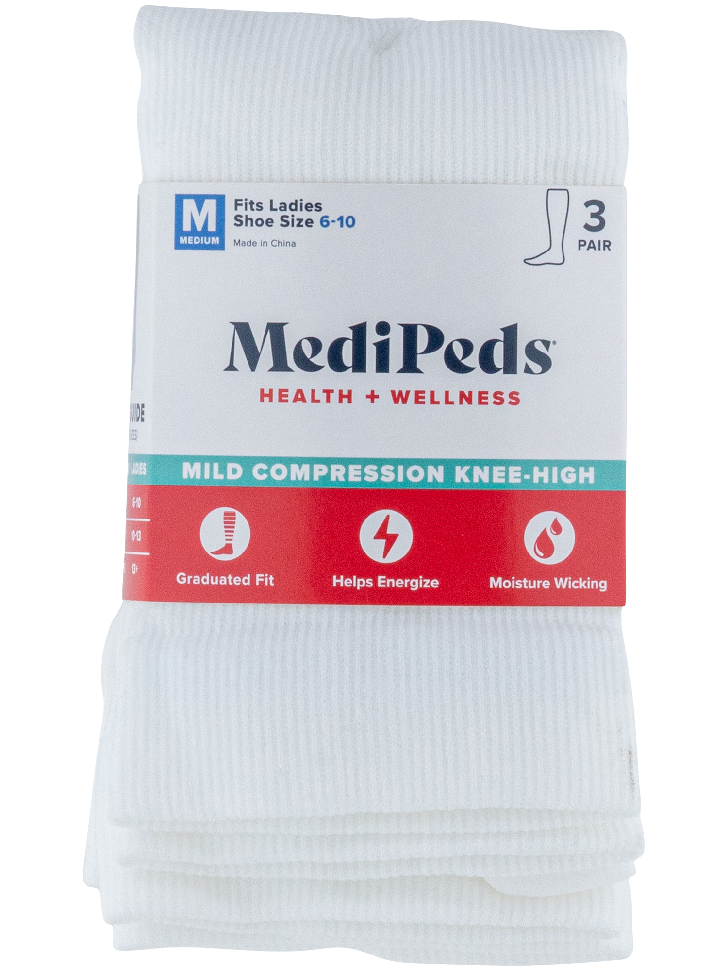 Medipeds Womens Over the Calf Support Socks, 3 Pairs - Walmart.com