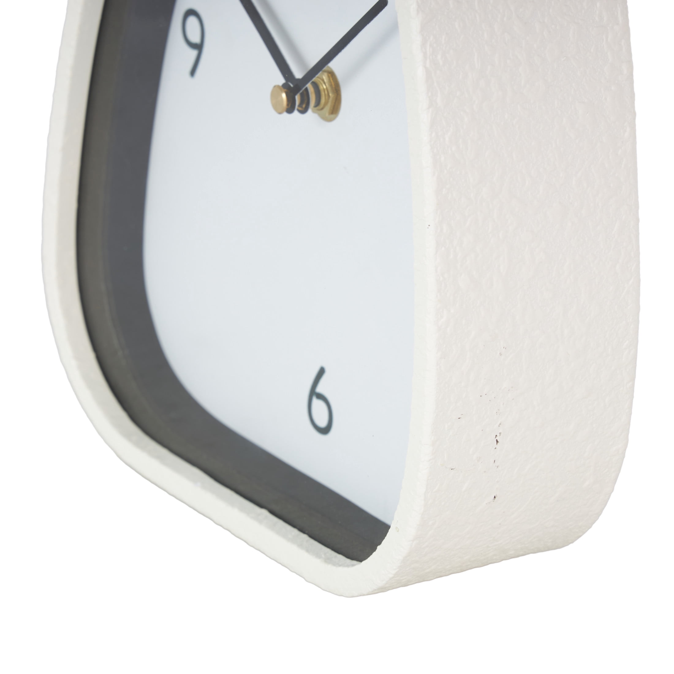 DecMode 9" Multi Colored Metal Textured Clock with Gold Accents, Set of 2