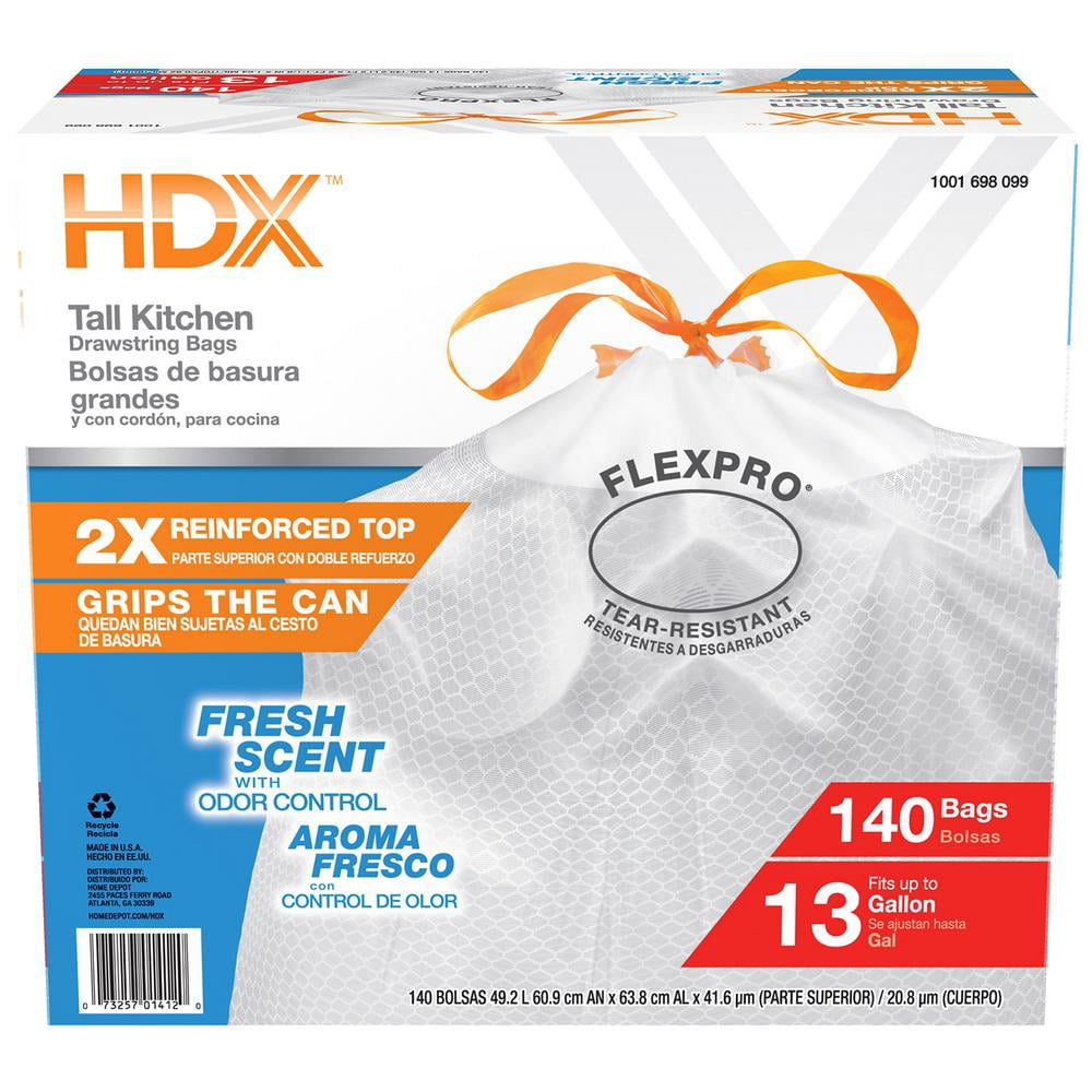 FlexPro 13 Gallon Fresh Scent Kitchen Trash Bag (140-Count)