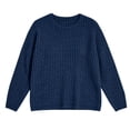 thumbnail image 6 of LEKWK Plus Size Tops for Women Long Sleeve Crewneck Oversized Tops Ribbed Knit Loose Fit Warm Cozy Lounge Fall Winter Outfits Navy XXXXL, 6 of 9
