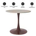 thumbnail image 5 of LeisureMod Bristol 27" Round Dining Table with Sintered Stone Top and Cherry Steel Pedestal Base for Modern Kitchen and Dining Room, 5 of 6
