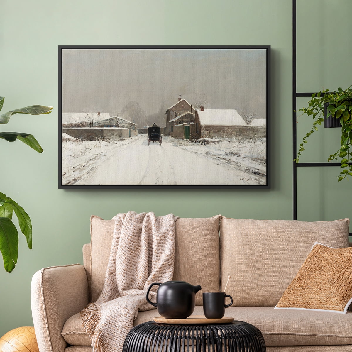 Vintage Animal Print-XXVII By Wexford Home Framed in Black Wood Gallery Wrapped Canvas 17 in. x 25 in.