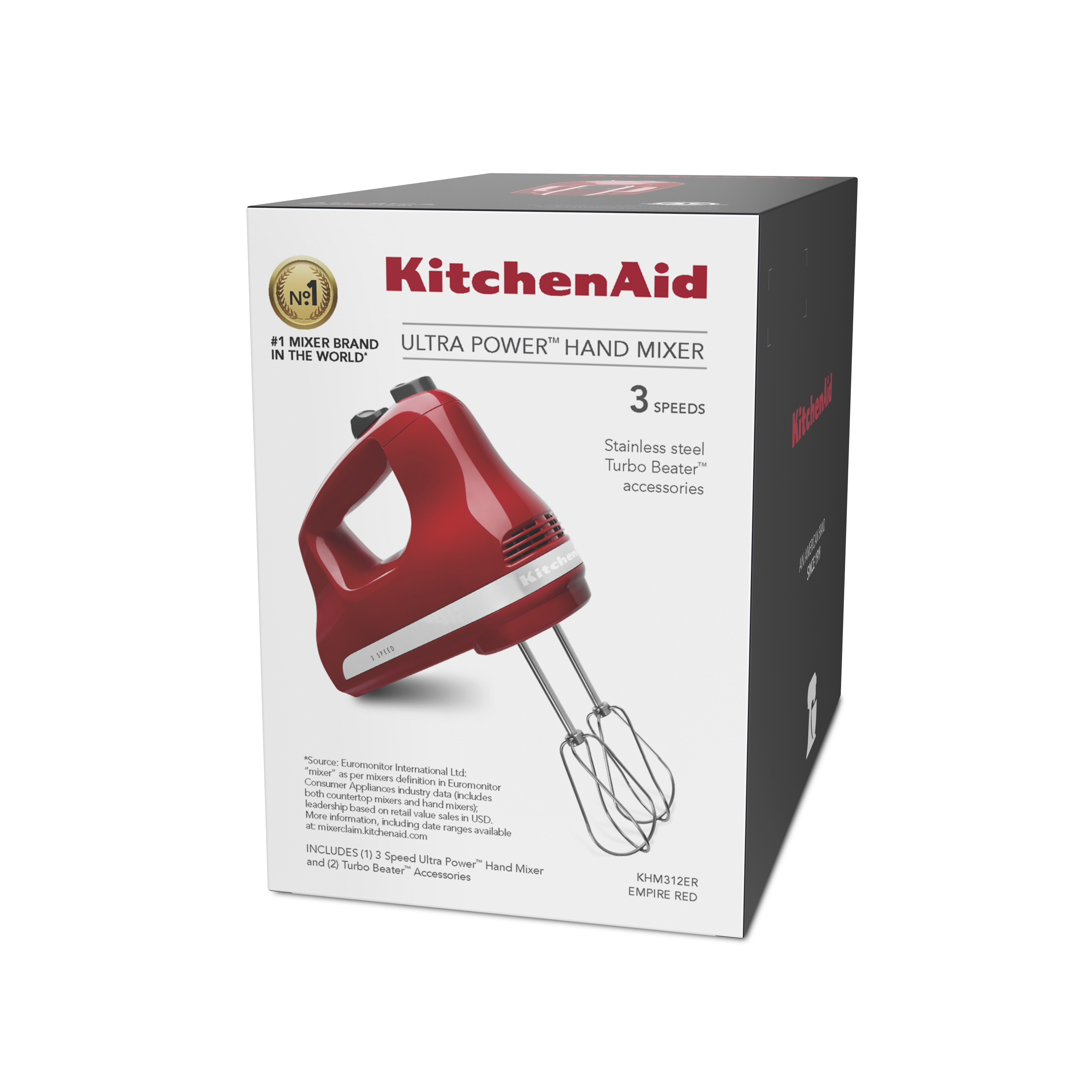 KitchenAid 3 Speed Hand Mixer, Empire Red, KHM312 - image 6 of 6