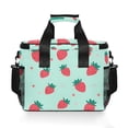 thumbnail image 7 of FORMRS Insulated Cooler Bag 24 Cans Capacity Soft Leakproof Lunch Box with Side Pockets, Green Strawberry, 7 of 7