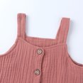 thumbnail image 5 of Godderr Newborn Girls Solid Color Suspender Off-Shoulder Top Shorts Suspender Top Shorts Two-Piece Set 3-24M, 5 of 5