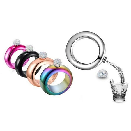 - STAINLESS STEEL BOOZE BRACELET FLASK WITH CRYSTAL RHINESTONE LID ALCOHOL FLASQUE HIDDEN FLASK BRACELET WRIST BAND BLACK
