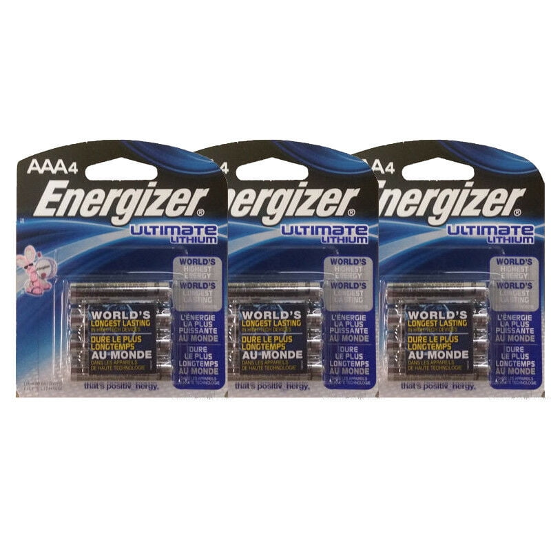 12 Energizer AAA L92BP Ultimate Lithium Batteries Retail Packaging