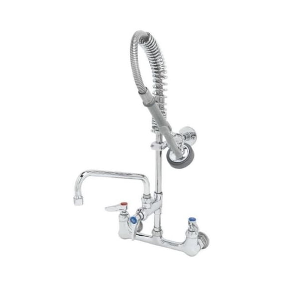 T And S Brass Mpz-8Wln-06 Mini-Pru: 8" Wall Mount, B-0107, 6" Swing Nozzle, Lever Handles,