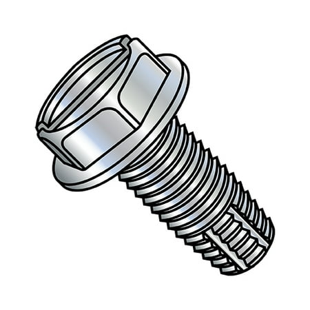 

10-24X2 1/2 Slotted Indented Hex Washer Thread Cutting Screw Type F Fully Threaded Zinc And (Pack Qty 1 500) BC-1040FSW