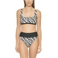 thumbnail image 3 of DKNY Women's Printed Square Neck Bikini Top Swimsuit Black Size Large, 3 of 3