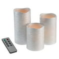 thumbnail image 1 of Lavish Home 80-FC1003 Flameless LED Powered Pillar Candles with Remote (Set of 3), Silver Metallic, 1 of 10