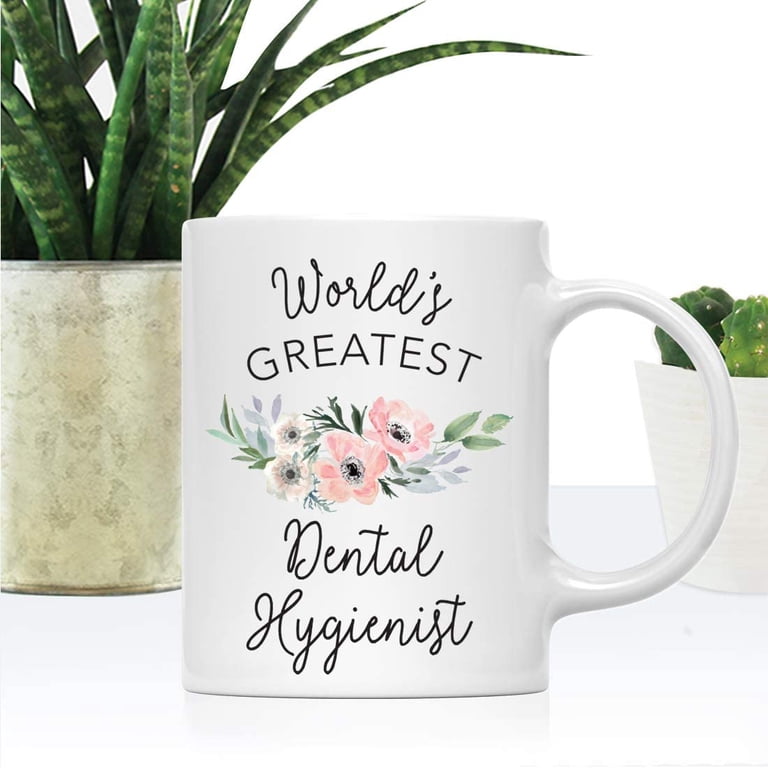 Andaz Press 11 Oz Ceramic Coffee Mug - "World's Greatest Orthodontist" Floral Design, Gift Boxed
