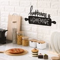 thumbnail image 3 of TEXIJUSO Funrous Kitchen Wall Art Decor Happiness Is Homemade Metal Sign Rustic Farmhouse Kitchen Decor Hanging Decorative Signs and Plaques for Home Dining Garden Room 13.8 x 6.3 Inch(Black), 3 of 7