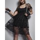 thumbnail image 5 of Vestido gótico oscuro de Lolita, estilo gótico Kwaii, con encaje transparente, lazo Harajuku, minivestido negro de corte A para mujer, ropa sexy sin espalda para chica electrónica., 5 of 5