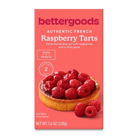 bettergoods Authentic French Raspberry Tarts, 7.6 oz, 2 Count (Frozen)