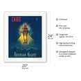 thumbnail image 2 of Cairo Egypt - The Arabian Nights - One Thousand and One Nights - Aladdin's Magic Lamp - Vintage Travel Poster by M. Azmy c.1946 - Fine Art Rolled Canvas Print 16in x 20in, 2 of 4