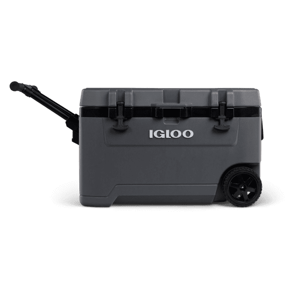 Igloo Overland 72 Quart Ice Chest Cooler with Wheels, Gray (31" x 18" x18)