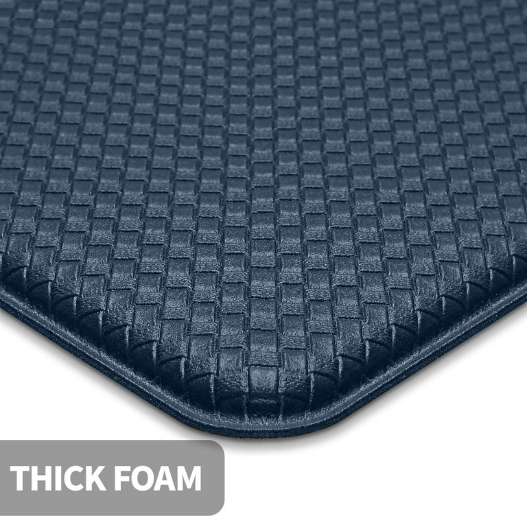 Kitchen rugs,Non Slip Kitchen Floor Mat,Comfort Mat for Kitchen,Anti Fatigue  Runner Standing Rug Set of 2,17.5x30+17.5x60, Black 