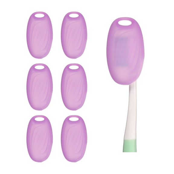 Cubiertas de Cepillo de Dientes de Silicona Uxcell de 6 Pcs, Reemplazo de Tapa de Cabeza con Agujero para Colgar para Cepillo de Dientes Manual Eléctrico para Hogar Viaje Gimnasio, Púrpura Claro