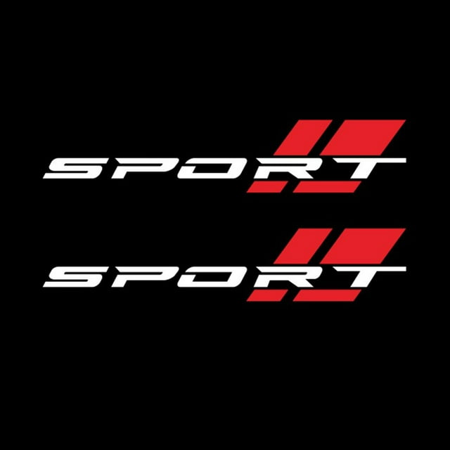 2 Pcs 16In Sport Letter Body Decor Stripe Vinyl Decal Decal Sticker For Most Car