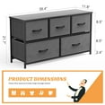 thumbnail image 2 of edx 5 Drawer Fabric Dresser for Bedroom, Chest of Drawer Organizer Storage Cabinet for Closet, Entryway, Grey, 2 of 10