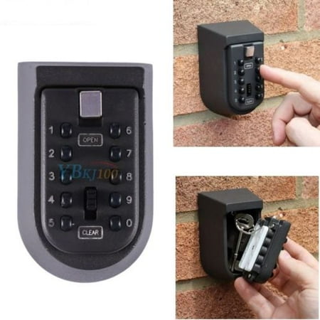 Outdoor Key Safe Box Combination Security 10-Digit Keys Holder Lock Wall Mounted for Car (Best Wall Safe For Home)