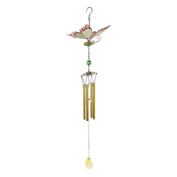 Campanas Linda decoración de jardín en mariposa interior s de cumpleaños Tubo de aluminio verde Gloria Campanas de viento