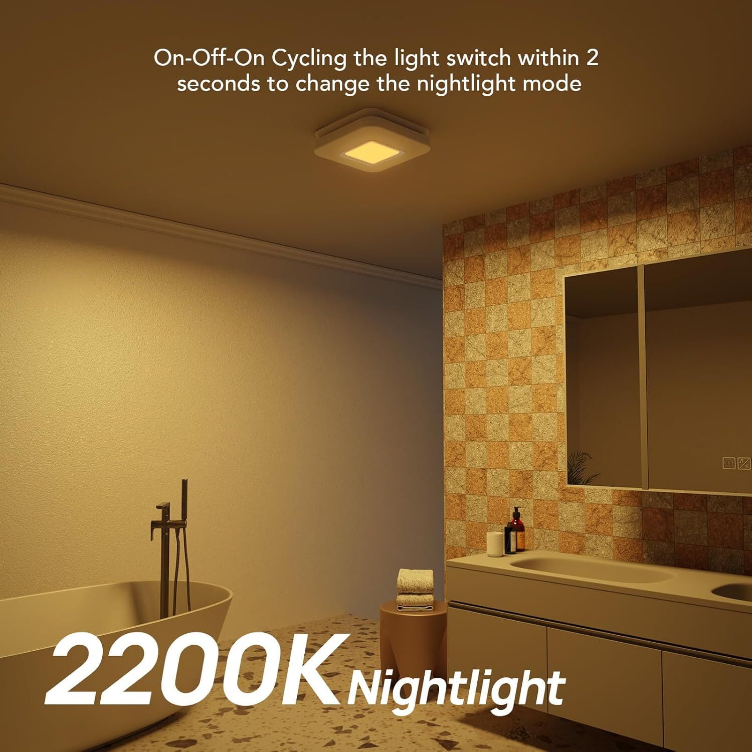 OREiN Bathroom Exhaust Fan with Light, 110 CFM 2.0 Sones, 27W Bathroom Fan with Light for Home, 1500lm, 3000K/4000K/5000K Selectable & Nightlight, FCC/ETL Listed, Bathroom Fan Light Combo