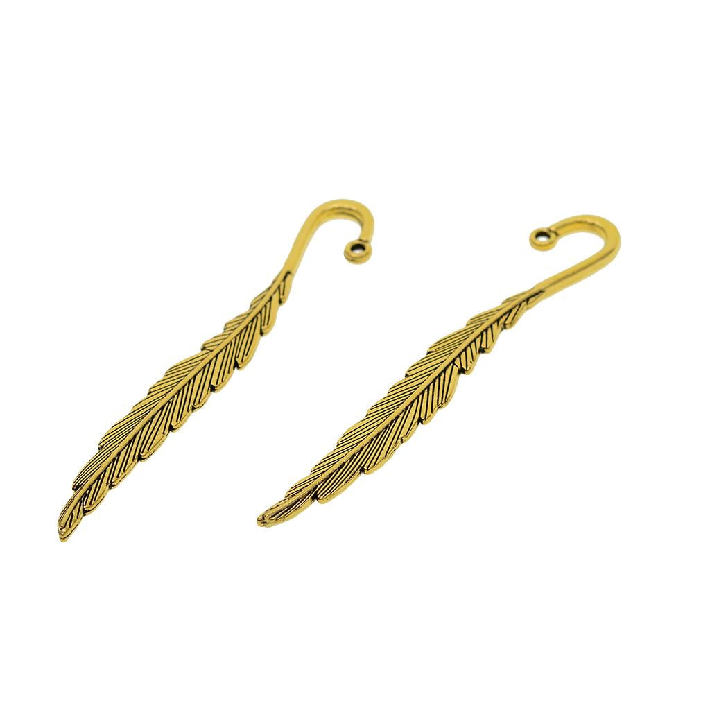 GUOOL 48Pcs Assorted Metal Bookmarks Label Stationery Beading Hook Feather Book Marker