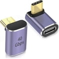 thumbnail image 2 of Adaptador USB C de 40 Gbps en ángulo recto (USB 4.0 tipo C hembra a macho), transferencia de datos, carga de 100 W, paquete de 2, 2 of 4