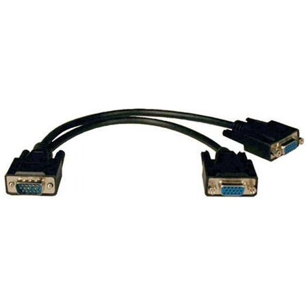 UPC: 0037332142870 | TRIPP LITE 1 ft. SXGA/UXGA Hi-Res Splitter Cable – HD15M to 2 x HD15F P516-001-HR