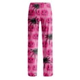 thumbnail image 5 of Hearthz Halloween Flannel Pajama Pants Women Plush Fuzzy Pajama Pants for Women Soft Warm Cozy Pj Bottoms Lounge Pants Womens Fleece Pajama Pants, 5 of 7