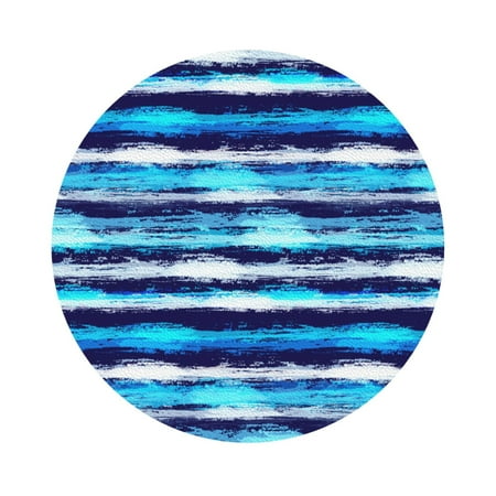 

Pofeuu Ice Blue Stripes Print Leather Coasters Set of 6 Round Cups Mugs Mat Pad for Home Kitchen Heat Resistant Drink Coasters Round Shape