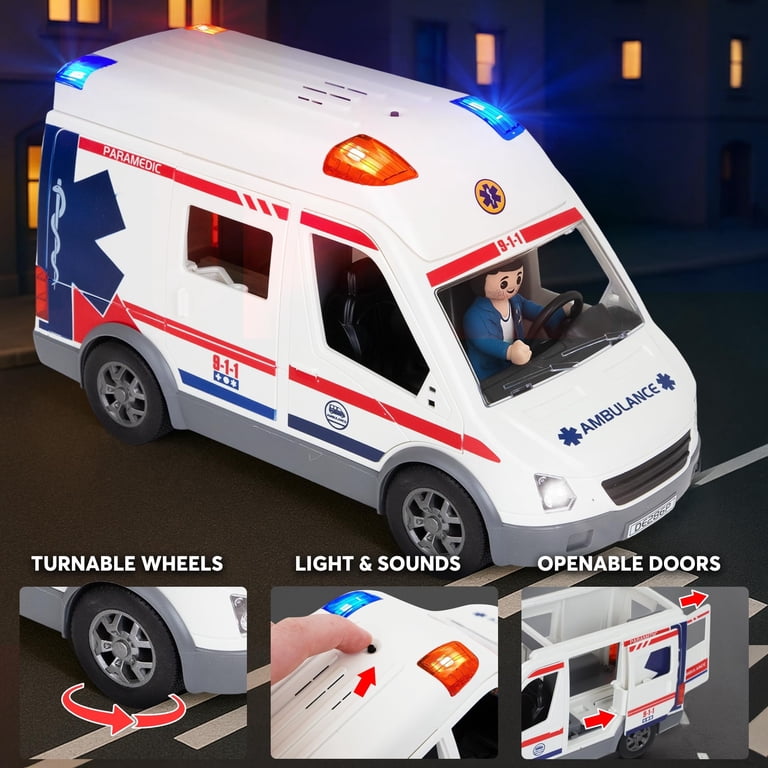 Playkidz Ambulance Toy Truck: Emergency Vehicle for Kids with