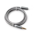 thumbnail image 1 of 2 Meter Grey Braided Sound Quality 3.5mm Car Stereo Aux Audio Cable Braided Cable, 1 of 4