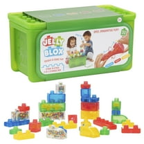 Jelly Blox - Stash & Stack - 2-in-1 Storage Case by Goliath, Includes 30 Pieces, Ages 2 