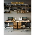 thumbnail image 4 of Banti 47" Reversible Computer Desk with Drawers and File Cabinet, Home Office Writing Desk with Storage Bag, Sturdy & Water-Resistant Table for Small Spaces, Rusitc Brown, 4 of 7
