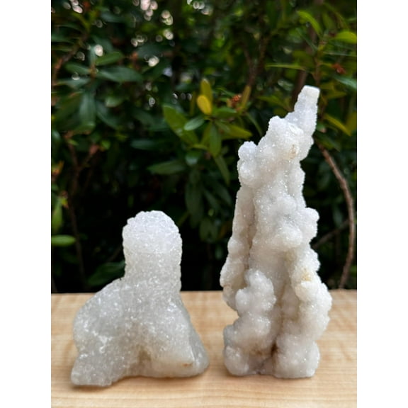 Chalcedony & Crystal Quartz Stalactite 3-8", Natural Quartz on Chalcedony Stalactite Specimen (0.5-0.75 lb)