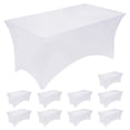 thumbnail image 1 of Mantel Fixwal, funda de mesa de spandex de 6 pies, paquete de 10 unidades, color blanco, 1 of 7