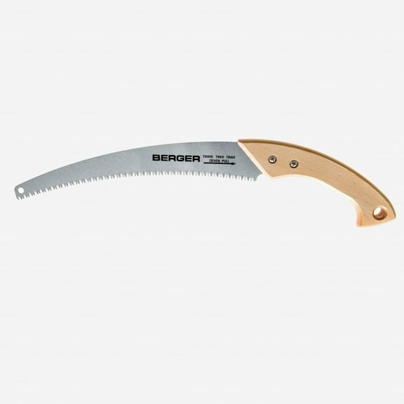 Berger 61514 Curved Blade Pruning Saw with Sheath, Wood Handle, 13"