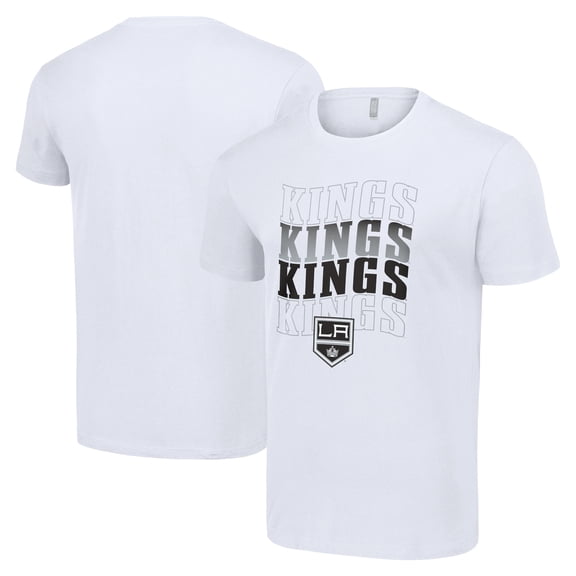 Men's Starter White Los Angeles Kings Four Team Name Logo T-Shirt