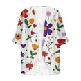 thumbnail image 3 of Sokhug Kimonos for Women Floral Short Sleeve Cardigan Summer Casual Loose Open Front Beach Cover Up Chiffon Resort Wear, 3 of 5