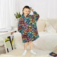 thumbnail image 6 of FORMRS Wearable Blanket Hoodie with Sleeves for Kids Cozy Flannel Sweatshirt, Vibrant Dragon Scales Pattern, 6 of 7