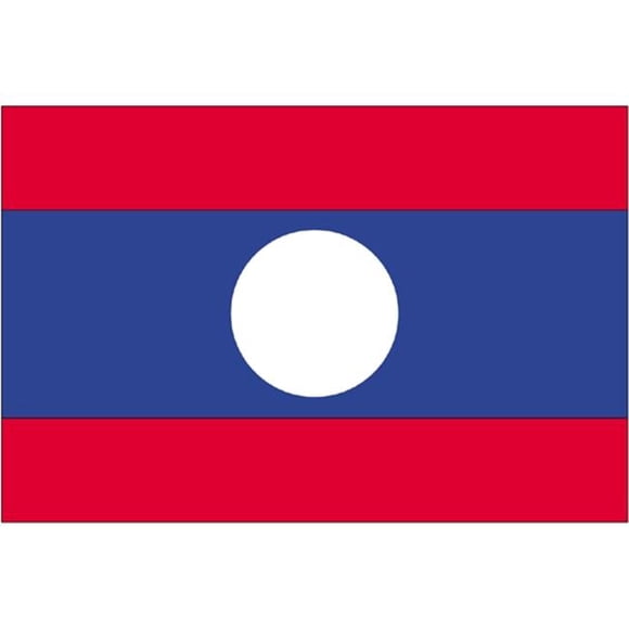 Annin Flagmakers 194597 Drapeau Nyl-Glo Laos 5 Pi. X 8 Pi.