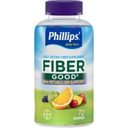 Phillips' Fiber Good Daily Supplement + Metabolism Support Gummies, 72 Count