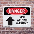 thumbnail image 4 of (2 Pack) Men Welding Overhead OSHA Danger Sign 18 Inch X 12 Inch Plastic Sign, Weather Resistant, UV Protected for Workplace, Business, and Construction Site, Made in the USA, 4 of 8
