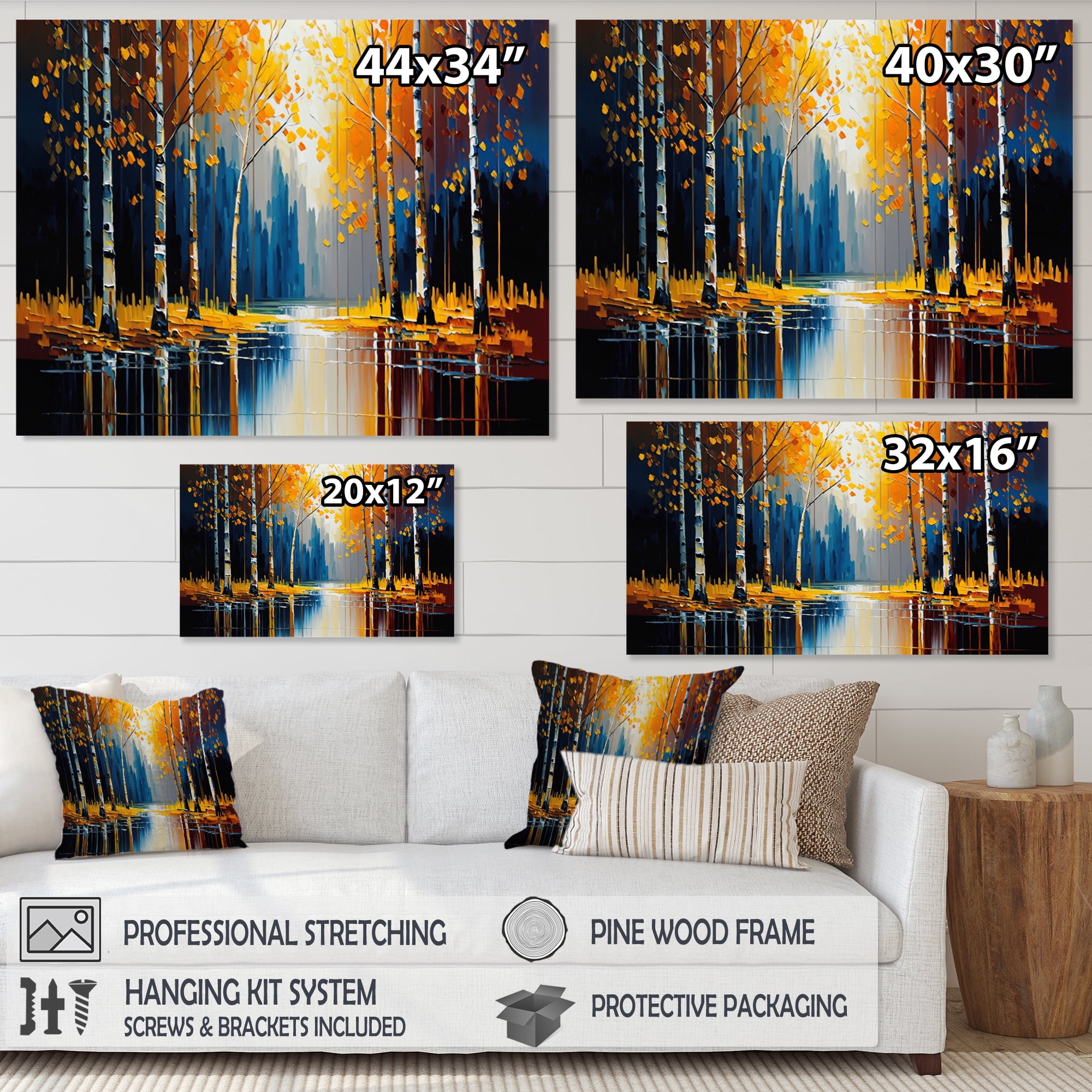 Designart Path Into The Yellow Forest V Canvas Wall Art