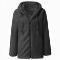 thumbnail image 5 of Towmus Winter Fleece Jacket Women Sherpa Coat Plus Size Fuzzy Hoodie Sweatshirt Trendy Lightweight Zip Up Warm Soft Winter Coats, 5 of 5