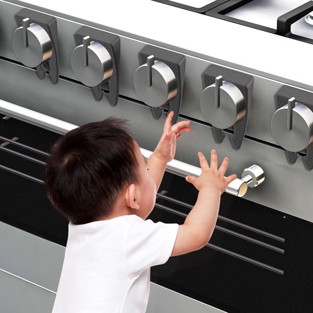 nine bull 6PCS Stove Knob Covers for Child Safety, Gas Stove Baby Proof Knobs Locks, Easy to