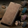 thumbnail image 4 of CaseMe Wallet Case Anti-Fall Retro Handmade Leather Magnetic Case Card Slot for iPhone 13 (Brown), 4 of 9